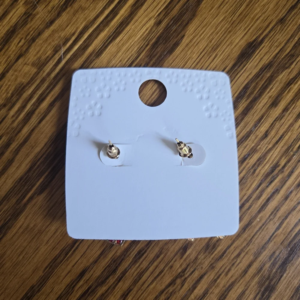 Mint Cherry Heart Earrings